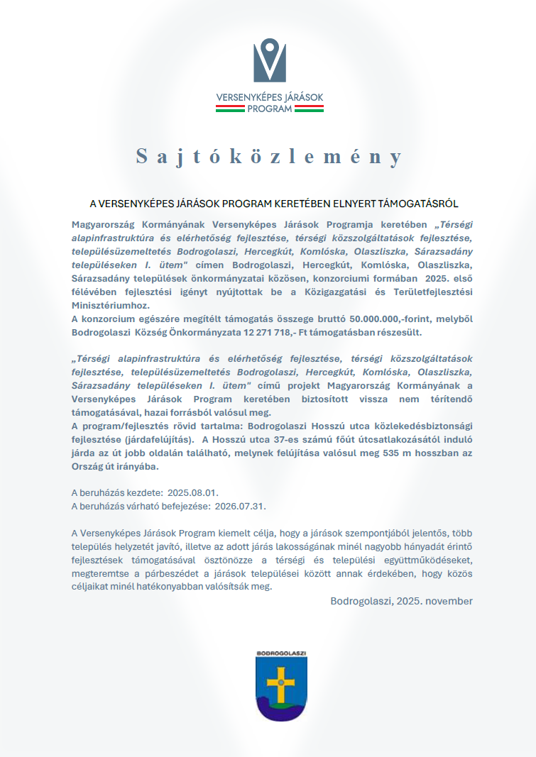 sajtóközleméény
